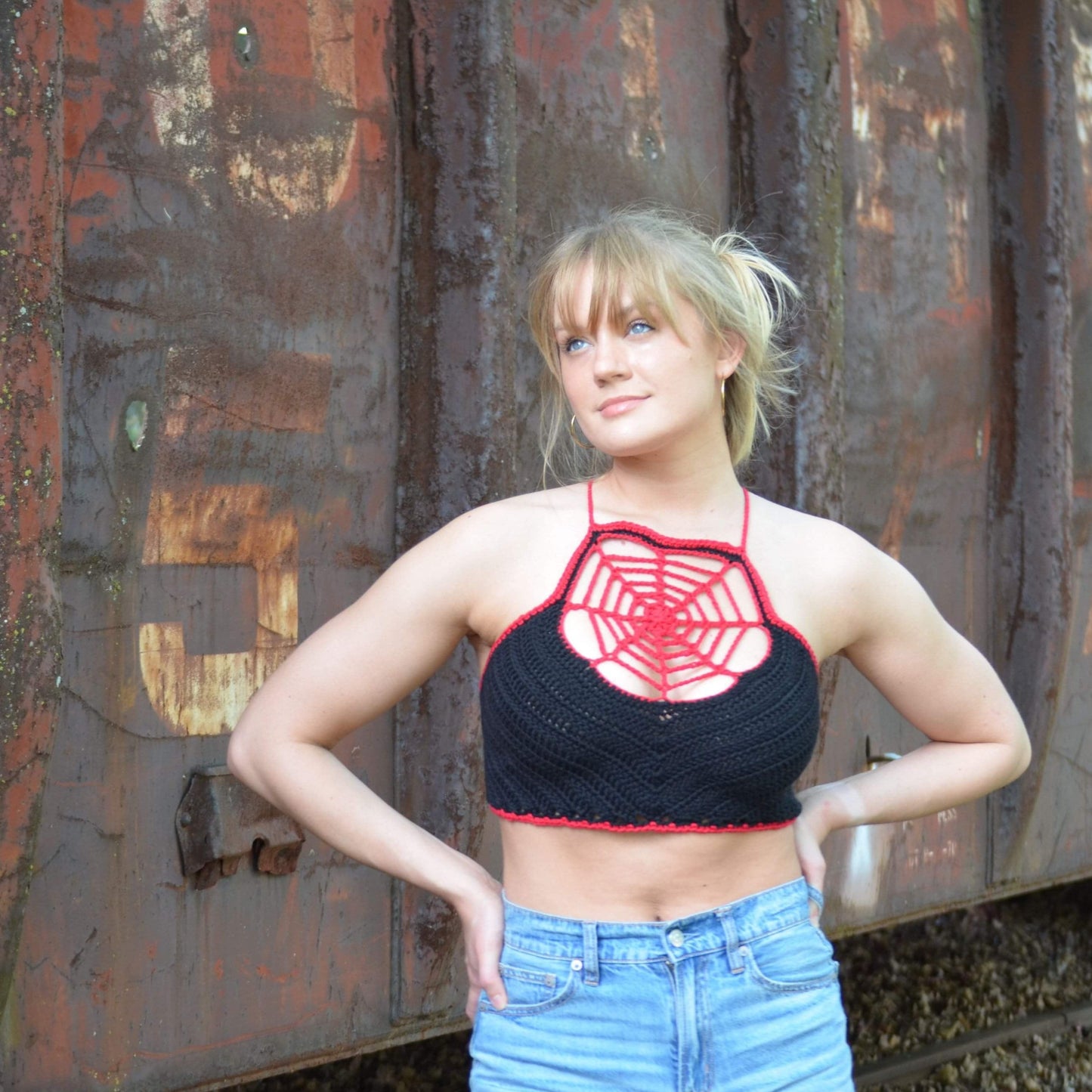 Cotton Spiderweb Crop Top