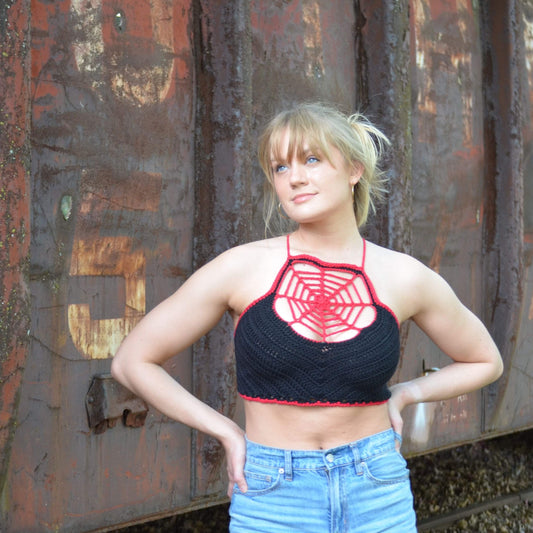 Cotton Spiderweb Crop Top