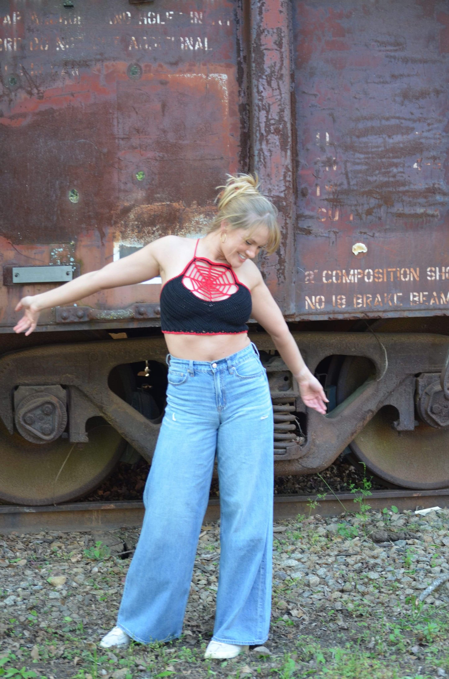 Cotton Spiderweb Crop Top