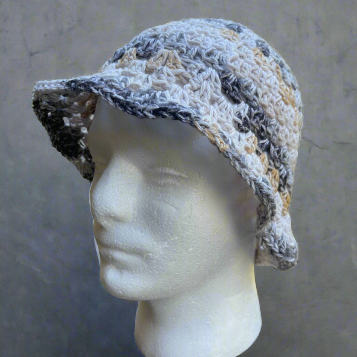 Cotton Granny Stitch Bucket Hat