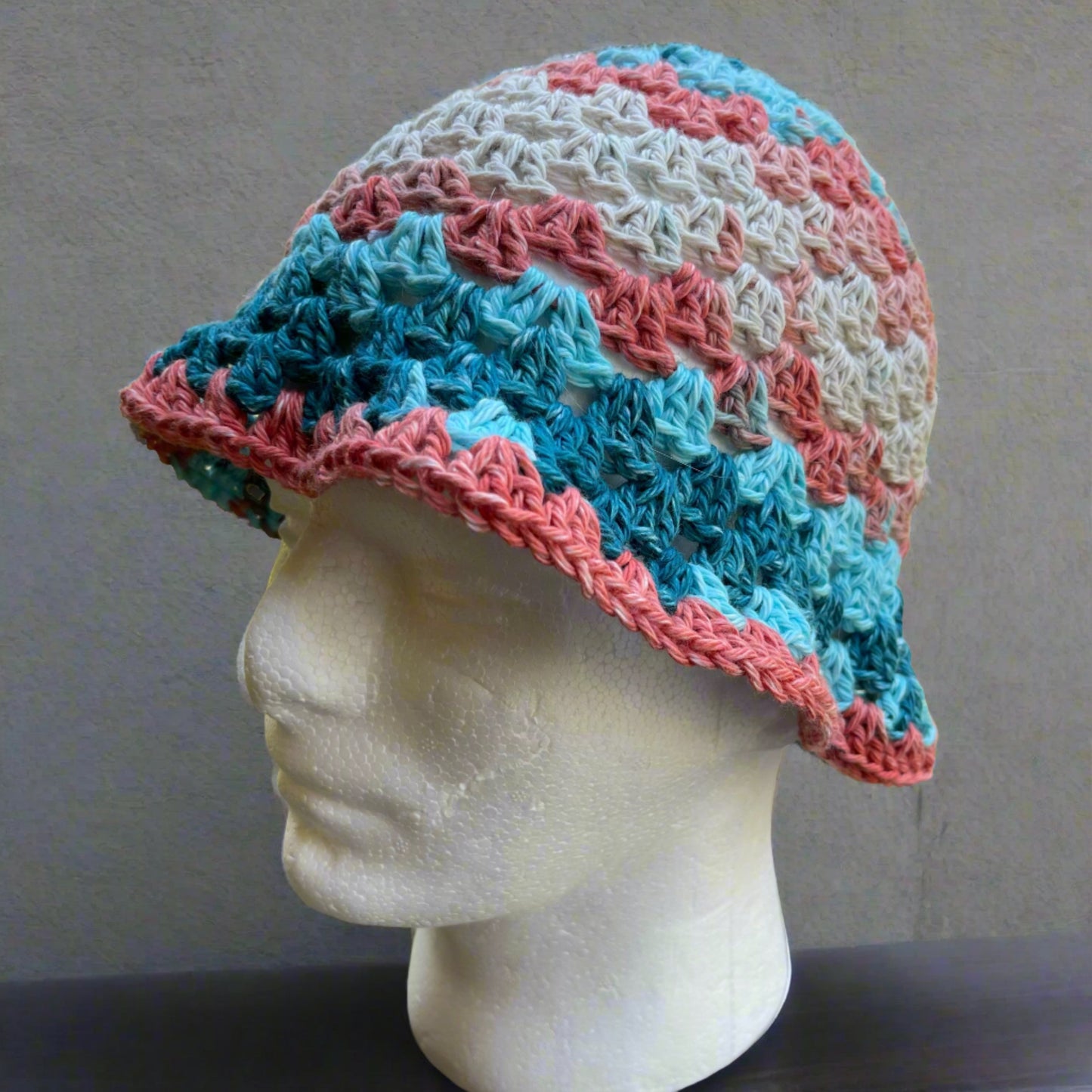 Cotton Granny Stitch Bucket Hat